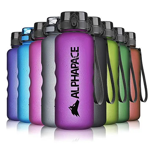 ALPHAPACE Trinkflasche, auslaufsichere 1.500 ml Wasserflasche, BPA-freie Flasche für Sport, Fahrrad & Outdooraktivitäten, Sportflasche mit Fruchteinsatz, in Purple