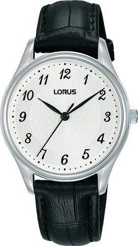 Lorus Classic RG231UX9 Damenarmbanduhr - Elegante Armbanduhr aus Edelstahl mit rundem Gehäuse und stilvollem Lederarmband, perfekt für den Alltag oder besondere Anlässe.