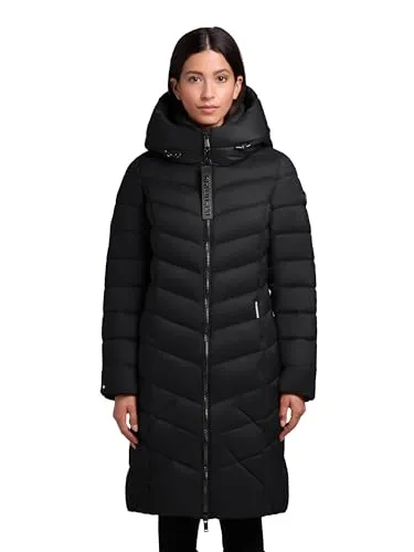 KHUJO Odana3-YM Damen Steppmantel - Funktionsjacken: Eleganter, taillierter Wintermantel mit Kapuze, windabweisend und wärmend – ideal für kalte Tage und urbane Looks.