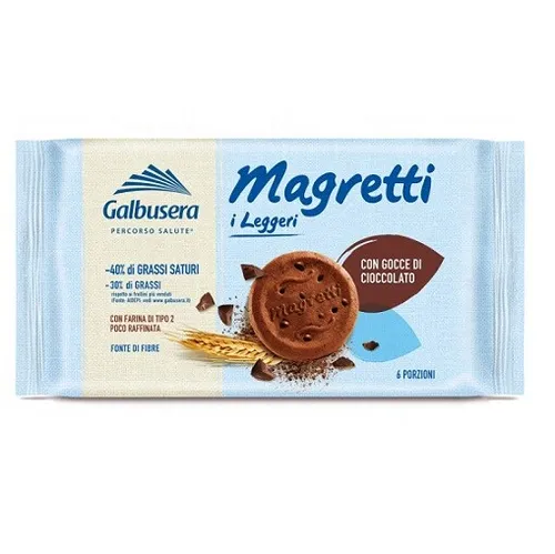Galbusera Magretti Con Gocce di cioccolato Butterkeks mit Schokolade 160 gr