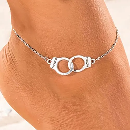 Carufin Türkis Fußkettchen Armbänder Multilayer Schmetterling Fußkettchen Blume Perle Perlen Fußkettchen Zubehör Sommer Strand Fuß Schmuck für Frauen Mädchen (Griffe Knöchel)