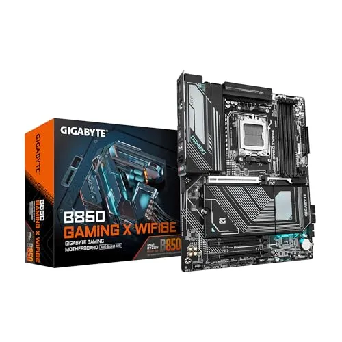 GIGABYTE B850 Gaming X WIFI6E AMD AM5 ATX Motherboard, unterstützt AMD Ryzen 9000/8000/7000 Serie, DDR5, 12 + 2 + 2 Power Phase, 3X M.2, PCIe 5.0, USB-C, WIFI6E, 2,5 GbE LAN, EZ-Latch, 5 Jahre