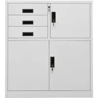 vidaXL Büroschrank Hellgrau 90x40x102 cm aus Stahl - Büroschrank mit verstellbarem Einlegeboden und Schließfach, ideal für sichere Aktenaufbewahrung und langlebig durch Stahlkonstruktion.