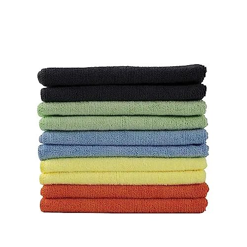 Premium Mikrofaser Putztuch 10er Set, Mikrofasertuch Extra Saugstark, Putzlappen Schwere Qualität 300 g/m², Microfaser Allzwecktücher für Barista, Auto, Haushalt, 40 x 40 cm Mix Bunt
