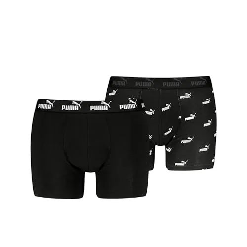 PUMA Herren Unterhose SPORT MICROFIBER LONG BOXER 2P - Unterhosen aus Recyclingmaterialien mit Feuchtigkeitstransport, geruchshemmend und luftzirkulierend für optimalen Tragekomfort beim Sport.