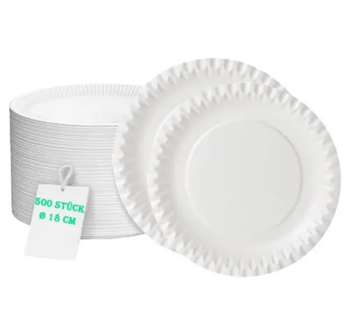 Lauroo Pappteller rund 18 cm – Hitzebeständige Lunch-Teller (500 Stück) - Entdecken Sie unsere runden Pappteller (18 cm) aus reinem Karton – ideal für umweltbewusste Veranstaltungen und Catering. Hitzebeständig bis 90 °C, perfekt für heiße Speisen. 500 Stück für vielseitige Einsätze!