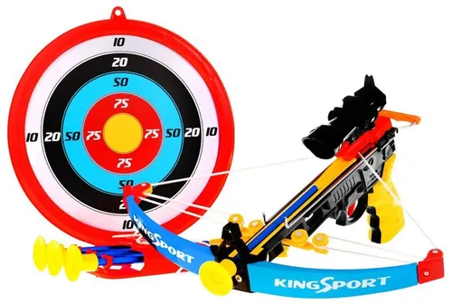 Kleine Armbrust für Kinder ab 6 Jahren, Sportset, 7-teilig + Schild + 4 Bolzen + Köcher + Laserzielgerät