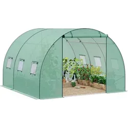 Woltu Tomatengewächshaus 300x300x200 cm - Winterfestes Foliengewächshaus mit 6 Fenstern und Reißverschlusstür, schützt Ihre Pflanzen effektiv vor Kälte und Schädlingen, ideal für den Anbau von frischem Biogemüse.