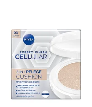 Nivea Face 3in1 Cushion 03 Dunkel 15g - Die NIVEA 3in1 Cushion Foundation sorgt für einen natürlichen, gleichmäßigen Hautton und versorgt die Haut 24 Stunden lang mit Feuchtigkeit. Ideal für ein frisches, jugendliches Aussehen.