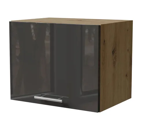 Feldmann-Wohnen Klapphängeschrank Essen (W4B/45, 1 Klappe, innen 1 Fach, 1-St., moderne Optik, Acrylfronten mit Glaseffekt) Eiche Artisan / graphit Hochglanz