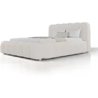 Juskys Polsterbett Catania - Creme - 140 x 200 cm - Bubble Design - Das stilvolle Polsterbett Catania in Creme 140x200 cm vereint modernes Bubble Design mit hohem Komfort. Der weiche Bouclé-Stoff und das gepolsterte Kopfteil sorgen für eine gemütliche Atmosphäre in Ihrem Schlafzimmer.