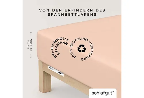 schlafgut »Pure« Bio-Spannbettlaken L / 230 Red Light in rot von Schlafgut