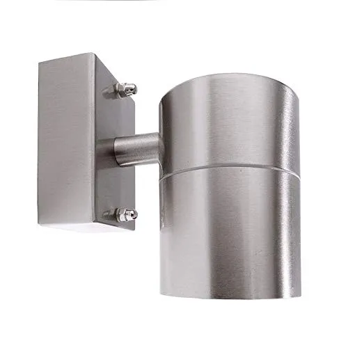 Deko-Light | Wandleuchte Wandlampe Downlight außen outdoor GU10 Höhe 12cm Edelstahl | Zilly I silber