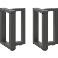 vidaXL Couchtischbeine T-Form 2 Stk. Anthrazit, 38x25x(42-43) cm - Tischbeine aus pulverbeschichtetem Stahl, robust und langlebig. Mit verstellbaren Nivellierfüßen für Stabilität auf unebenen Böden – ideal für individuelle Couchtischgestaltungen.