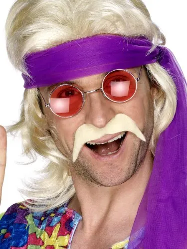 Smiffys 1902BL- 70er Jahre Schnurrbart - ca. 10 cm breit - ca 5 cm lang - blond