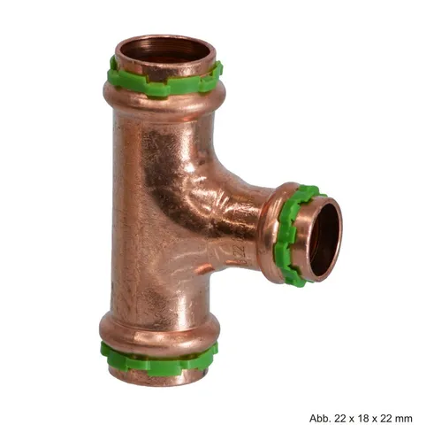 VSH Wasserrohr VSH SudoPress Kupfer SP5130RVR T-Stück reduziert, 3I, 22-18-18 mm