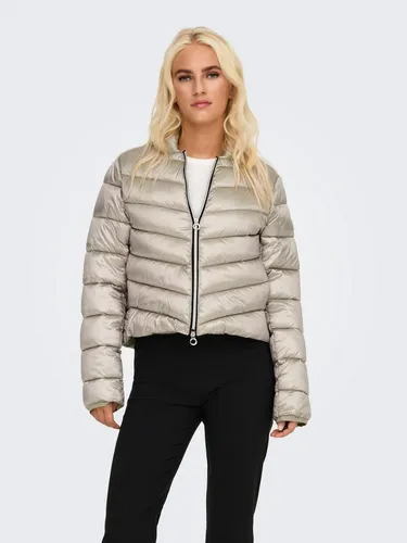 ONLY Steppjacke in Gold - L - Funktionsjacken aus recyceltem Polyester, mit trendigem College-Kragen und praktischen Eingrifftaschen, ideal für stilvolle Outdoor-Aktivitäten.