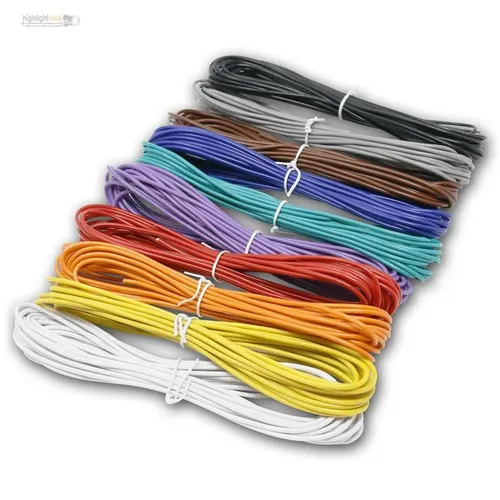 50m Litze Set 0,75mm² - Mehrfarbige Kupfer-Schalt-Litze - Vielseitiges Set mit 10 Farben, ideal für Audio/Video, Automobil und industrielle Anwendungen. Hochwertige Kupferlitze für zuverlässige Verbindungen und einfache Handhabung.
