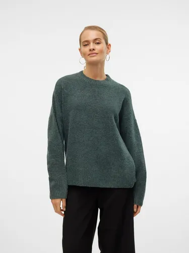 VERO MODA VMBOOM Strickpullover für Damen - Stylischer Langarm Pullover aus hochwertigem, nachhaltigem Materialmix, ideal für kalte Tage und umweltbewusste Fashion-Liebhaberinnen.