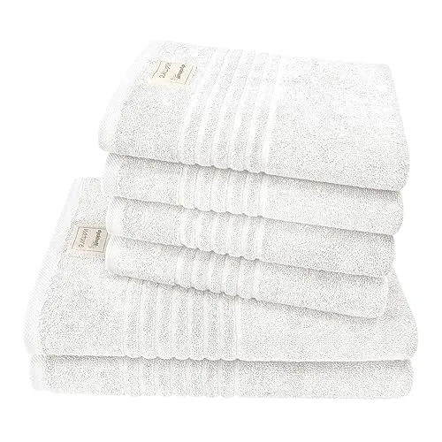 Dyckhoff Handtuchset Nature, 100% Bio-Baumwolle GOTS-Zertifiziert, 500g/m², weiß, 2X 70x140cm, 4X 50x100cm