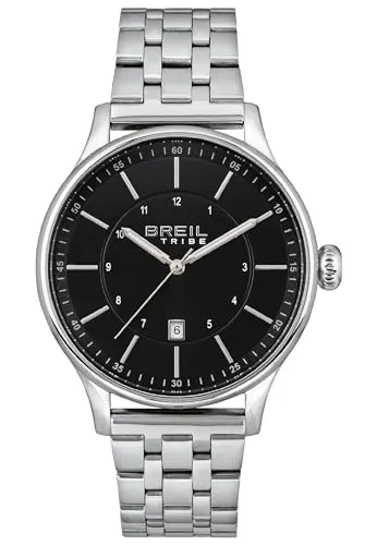 Breil Herren Armbanduhr Classy EW0494 - Elegante Armbanduhr für Herren aus Edelstahl mit 42 mm Gehäuse, schwarzem Zifferblatt und Kalenderfunktion. Wasserdicht bis 5 bar, ideal für den täglichen Gebrauch.