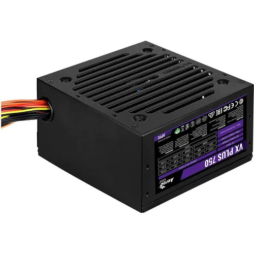 Aerocool PGS VX-750PLUS Netzteil 750W 80+ Box - Netzteil für PC mit 750W Leistung, ideal für Einsteiger. Ausgestattet mit APFC für effiziente Stromnutzung und leisen 12-cm-Lüfter für optimale Kühlung.