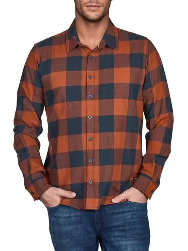 riverso Langarmhemd Herren Karohemd RIVArne Regular Fit - Freizeithemden im Holzfäller-Look, aus 100% Baumwolle für hohen Tragekomfort und vielseitige Kombinationsmöglichkeiten. Ideal für Job, Freizeit und Urlaub.