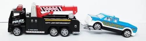 ABSCHLEPPWAGEN + Auto mit Rüchzug Modellauto Modell Laster Truck Spielzeugauto Spielzeug 56 (Abschleppwagen mit Auto)