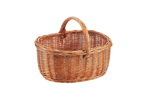 Kobolo Einkaufskorb – Robuster Henkelkorb aus gekochter Weide, 20 l - Einkaufskorb aus 100% natürlicher Weide, strapazierfähig und ideal für den täglichen Einkauf oder Ausflüge, mit praktischem Henkel für einfachen Transport.