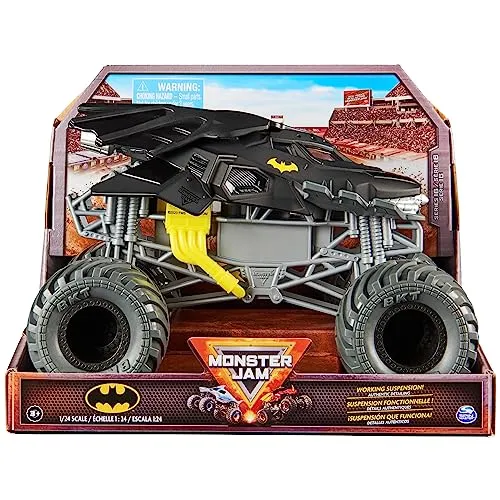 Monster Jam, offizieller Batmobile Monster Jam Truck, Metall-Spritzguss-Fahrzeug zum Spielen und Sammeln im Maßstab 1:24