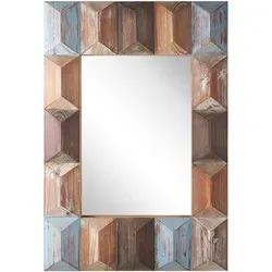 Wandspiegel HIZOTE 63 cm x 90 cm aus Holz in blau von Beliani