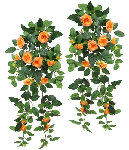 Kunstblume Künstlicher Rosenhänger, I.GE.A., Höhe 74 cm, Rosenranke Rosenbogen Rosen Blume Rosengirlande Deko Busch