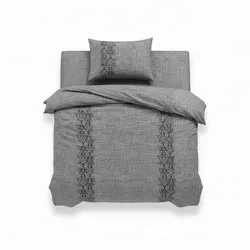 Ranforce Einzel XXL Bettbezug Set aus 100% Baumwolle - Hochwertiges Bettbezug Set in Grau, 155 x 220 cm, maschinenwaschbar bei 30 °C – ideal für gemütlichen Schlafkomfort und einfache Pflege.