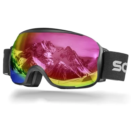 SCHNORR Skibrille Kryos Pink S2 | Sphärisch, Anti-Fog, Full REVO, UV400 Skibrille Männer, Ski Brille Frauen, Snowboardbrille, schlechtes Wetter, Schibrille, Skiing Goggles