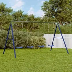 vidaXL Schaukel-Set mit 4 Schaukelsitzen - Gestalte deinen Garten zum Abenteuerland! Das stabile Metallgestell sorgt für sicheren Halt und Langlebigkeit. Verstellbare Sitze wachsen mit deinem Kind – ideal für stundenlangen Spielspaß!