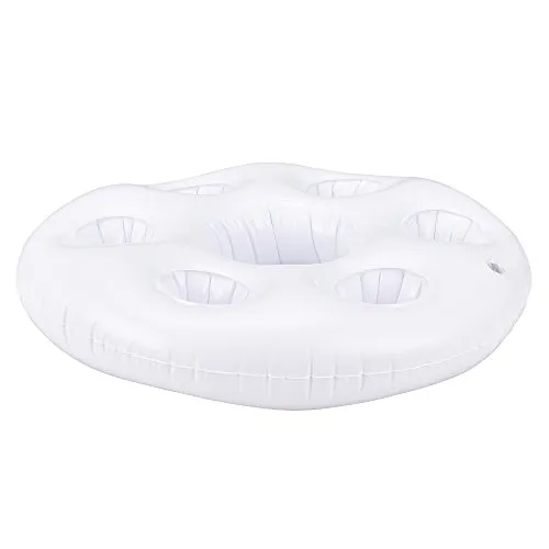 casa.pro Poolbar aufblasbar Getränkehalter schwimmende Wasser-Bar Kühler Rettungsring-Look
