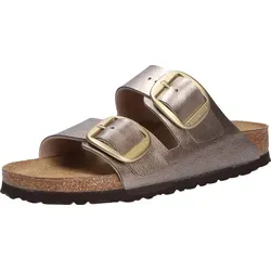 Birkenstock Damen Pantoletten Arizona BigBuckle Graceful Taupe - Wanderschuhe für Damen mit anatomisch geformtem Kork-Latex-Fußbett und modischen Dornschnallen, ideal für lässige Tage und optimalen Tragekomfort.