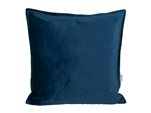 beties - Samt&Sonders-Serie - Kissenhülle ca. 40x40 cm; in Admiral-blau mit dekorativer Jeansnaht aus deutschem Unternehmen in hochwertiger Qualität