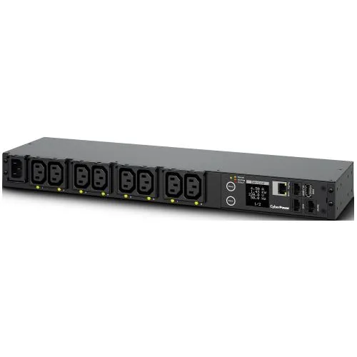 CyberPower Switched Series PDU41004 - Rack-fähige Stromverteilungseinheit - PDU für Rackmontage mit 8 Ausgängen, ideal für effiziente Energieverteilung in Serverräumen, unterstützt 100-240 V und bietet Ethernet-Management.
