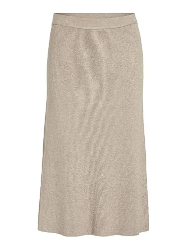 Vila A-Linien-Rock VIComfy - A-Linien-Rock aus nachhaltigem LENZING™ ECOVERO™, 3/4-lang und in zeitlosem Beige – ideal für vielseitige Outfits.