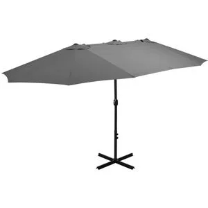 vidaXL Sonnenschirm Alu-Mast 460x270cm Anthrazit - Sonnenschirme, eleganter Ampelschirm mit UV-beständigem Polyester, bietet optimalen Schutz und viel Platz im Schatten.