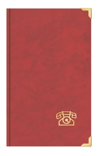 Telefonbuch Adressbuch DIN A5 mit Messingecken in Rot - Hochwertiges Adressbuch im DIN A5 Format mit eleganten Messingecken, ideal für die stilvolle Organisation Ihrer Kontakte.
