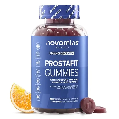 Prostata Komplex - 60 Gummies - mit Kürbiskern, Brennesselsamen, Shiitake, Reishi, Zink, Selen, Cranberry - Prostata Kapseln Komplex Alternative - Glutenfrei und Vegan - Novomins