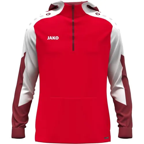 JAKO Herren Kapuzensweat Zip Hoodie Dynamic - Hoodies, stylisch und nachhaltig! Der Zip Hoodie Dynamic aus 100% recyceltem Polyester bietet Komfort und modische Akzente mit Kontrastfarben. Ideal für Alltag und Sport!