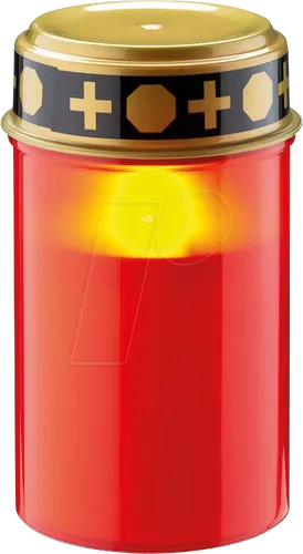 GOOBAY 74366 - LED Grablicht rot mit Flackerflamme und Timer - Gartenleuchten: Wetterfestes LED-Grablicht mit Timerfunktion für 6 Stunden Leuchtdauer, schafft eine warmweiße Atmosphäre und hält Wind und Wetter stand – ideal für den Innen- und Außenbereich.