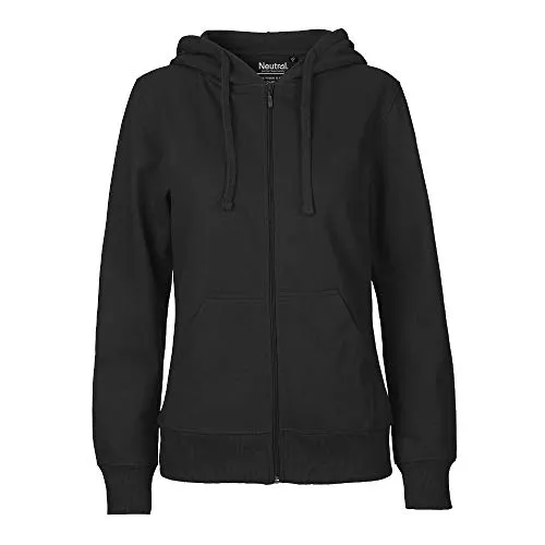 Neutral Damen Kapuzensweatjacke 'Zip Hoodie' aus 100% Bio- und Fairtrade-Baumwolle | Nachhaltig, Bequem und Vielseitig | Perfekt für Freizeit und Alltag | Schwarz, XL