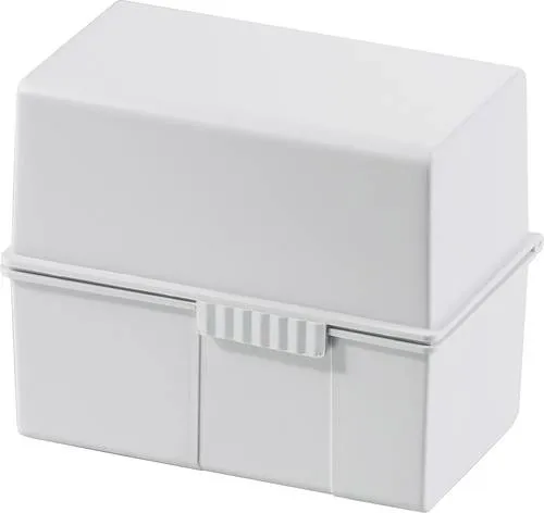 HAN 977-11 Karteibox Lichtgrau max. Anzahl der Karten: 300 Karten DIN A7 quer Stahlscharnier, Deckel als zusätzlicher Trog nutzbar