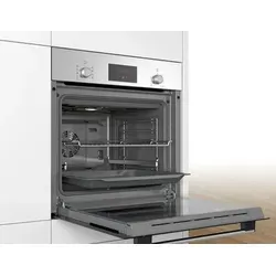 Bosch Herdset mit Elektro-Kochfeld 60 cm - autark, Silber - Bosch Herdset mit autarkem Elektro-Kochfeld und Backofen. Perfekte Backergebnisse dank 3D-Heißluft und leicht zu reinigendem Granit-Emaille. Ideal für moderne Küchen!