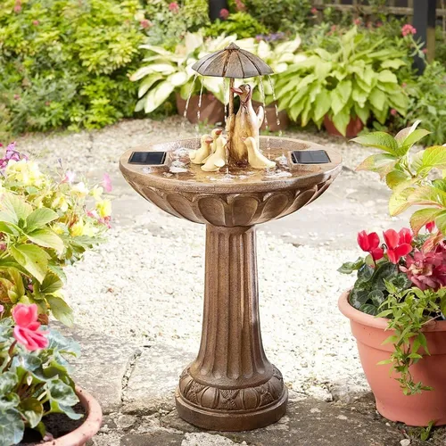 Smart Solar Wasserbrunnen Entenfamilie