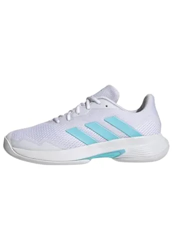 adidas Damen Courtjam Control Tennisschuhe - FTWR White/Bliss Blue, 36 EU - Tennisschuhe mit individuell gewebtem Mesh-Obermaterial und Adituff Zehenbereich für optimalen Halt. Ideal für Spielerinnen, die Bewegungsfreiheit und Komfort schätzen.